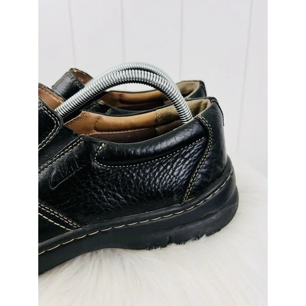 Dockers Agent Black Genuine Leather Slip-On Loafer Shoes Mens Size 9.5M